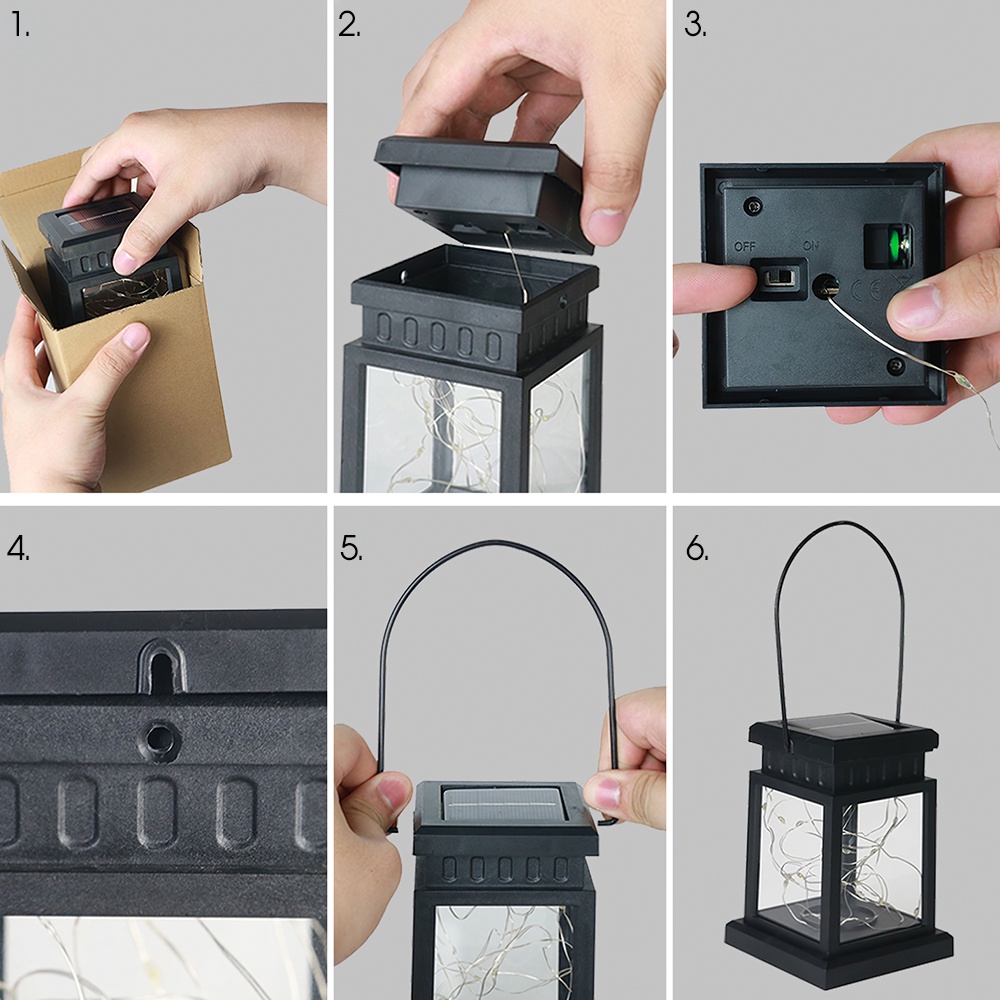 Đèn LED Năng Lượng Mặt Trời Chống Thấm Nước Hình Đèn Lồng Treo Trang Trí Sân Vườn/Vườn/Giáng Sinh