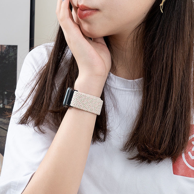 Phù Hợp Dây Đeo nylon Dệt Co Giãn Điều Chỉnh Được Kèm Khung Kim Loại Bảo Vệ Dành Cho Đồng Hồ Thông Minh Xiaomi Mi band 7 pro