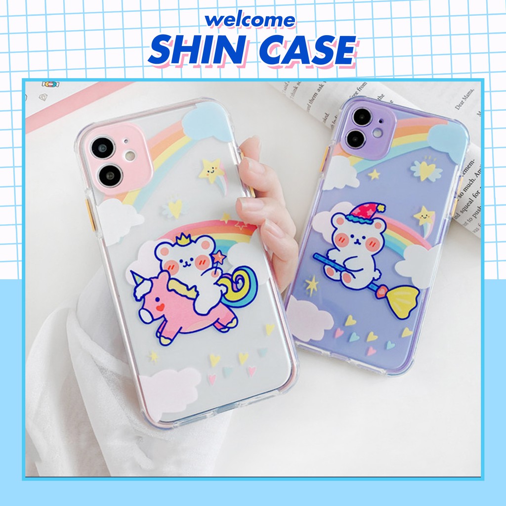 Ốp lưng iphone Gấu cầu vồng viền màu, chống trượt 6/6plus/6s/6s plus/6/7/7plus/8/8plus/x/xs/xs max/11/11 pro/11 promax | BigBuy360 - bigbuy360.vn