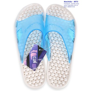 Dép lê nhựa massage chân đi trong nhà, dép nhà tắm, dép lê, dép nhựa màu Xanh Nachidu - MT3