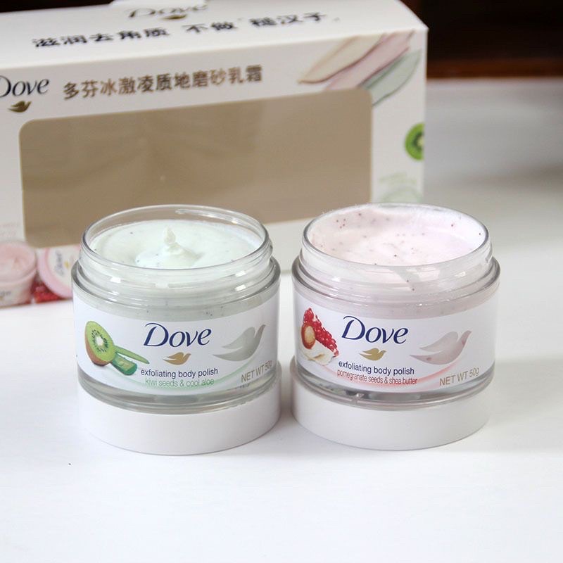 Kem Dove giúp tẩy tế bào chết chăm sóc da chiết xuất kiwi và hạt lựu 50g