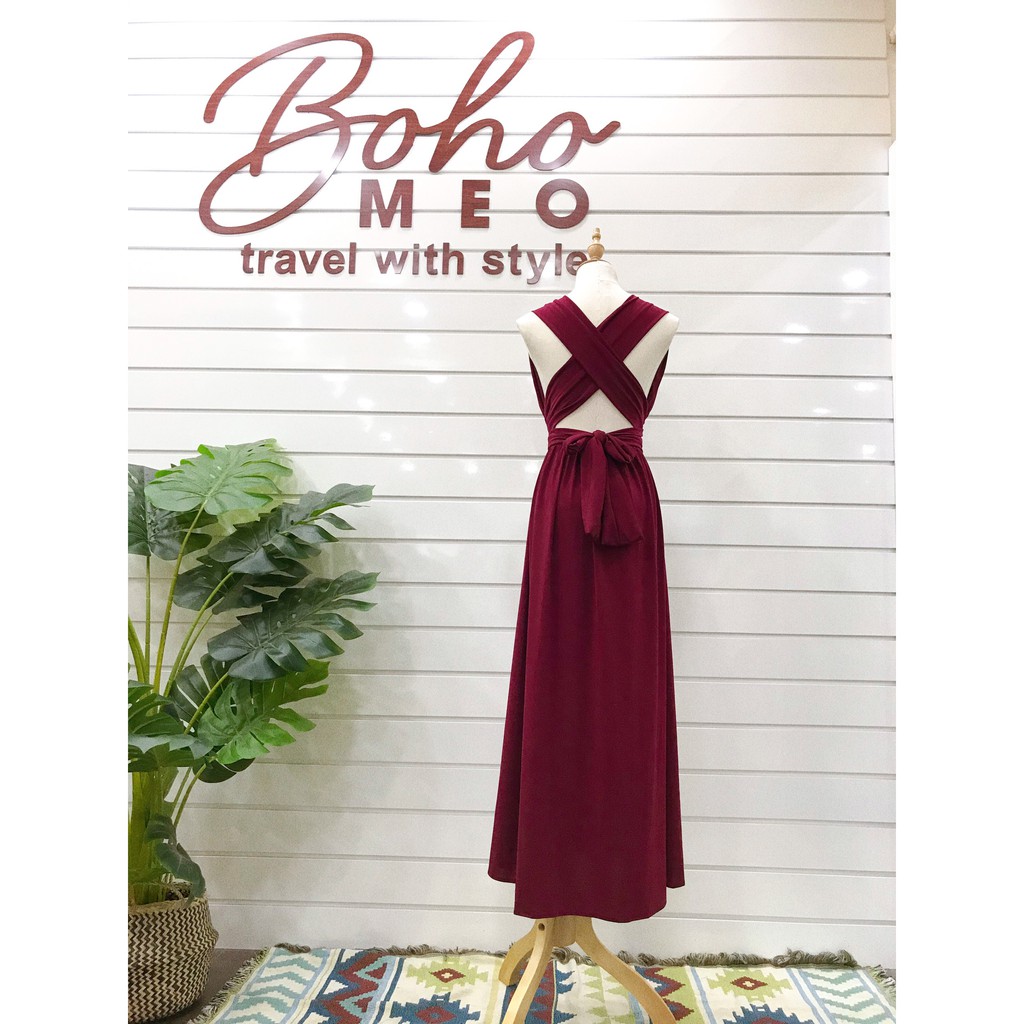 Váy maxi trơn 2 dây TO