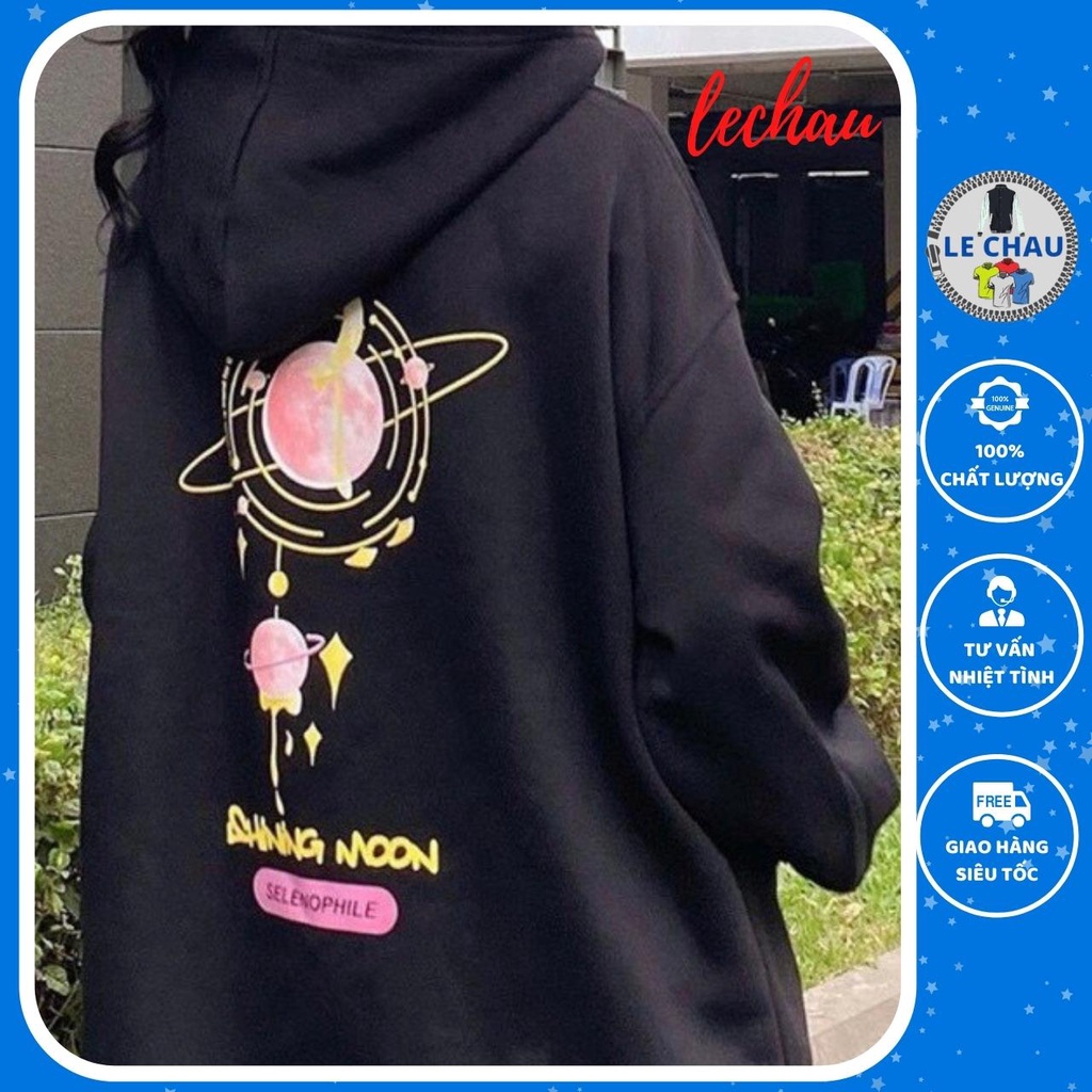 Áo khoác nỉ hoodie dây kéo có mũ áo khoac ulzzang street style Hàn quốc MOON LECHAU AKN11 trẻ trung năng động giá rẻ