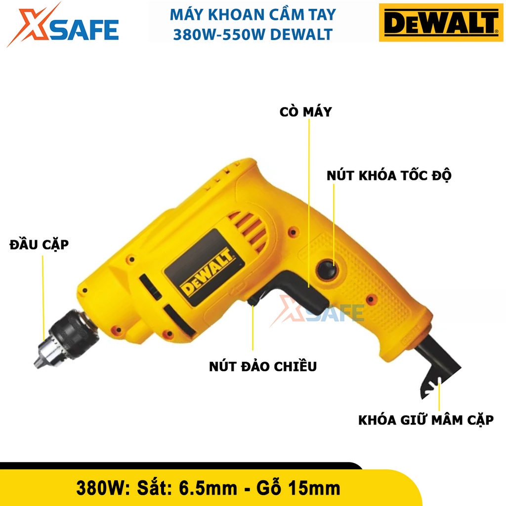 Máy khoan đa năng 380w-550w Dewalt, máy khoan sắt dùng điện có khả năng khoan sắt và gỗ, khả năng đảo chiều[CHÍNH HÃNG]