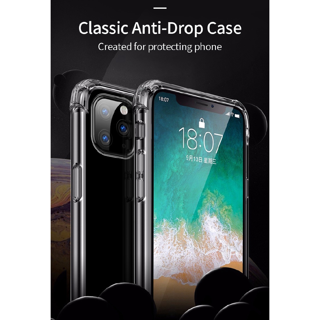 Ốp điện thoại TPU silicon mềm trong suốt chống sốc cho iPhone 12 11 Pro Max XR X XS Max 6 6s 7 8 Plus 5 5s