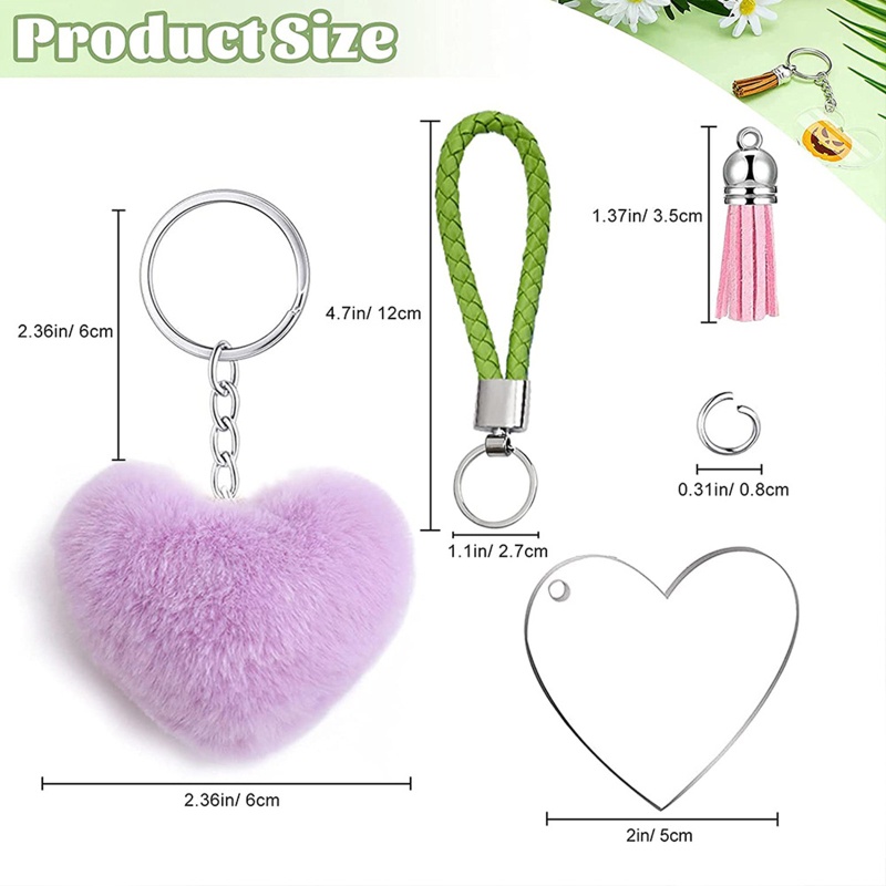 Set 126 Mặt Dây Chuyền Chất Liệu Da Acrylic Trong Suốt DIY