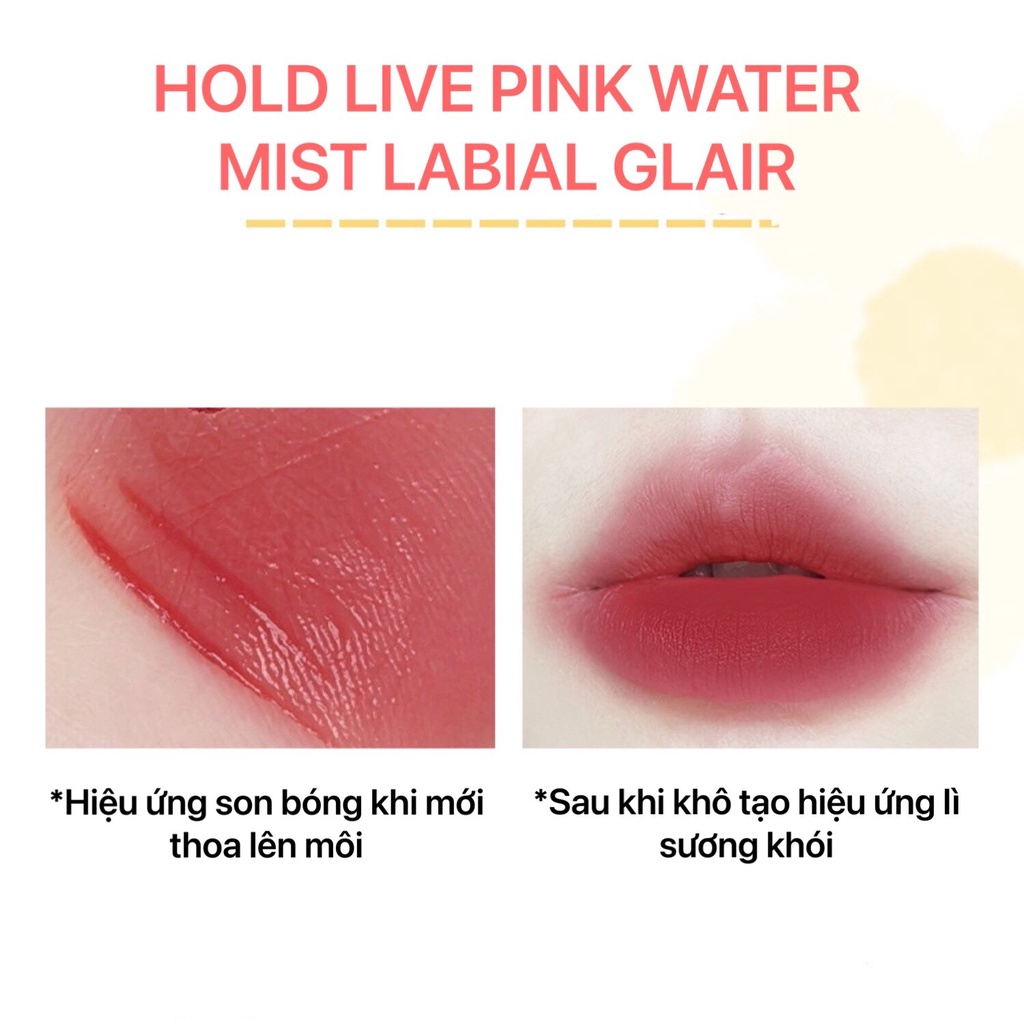 Son kem HOLD LIVE Little Pink Stick Water Mist Lip Glaze Sweet Flour Stick căng mọng lâu trôi HL523 HLIV79 HL530 HLIV81