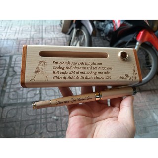 Hộp Bút Gỗ Khắc Tên - Quà Tặng