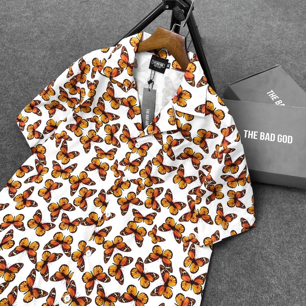 Áo sơ mi hoạ tiết Butterfly MSW Town , sơ mi ngắn tay form rộng nam nữ unisex | BigBuy360 - bigbuy360.vn