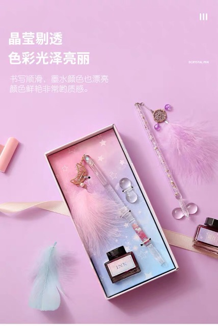 SET BÚT THUỶ TINH + kèm mực cực xinh yêu luôn ạ