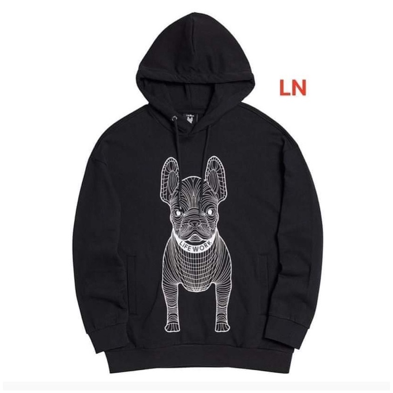 Áo hoodie chó sắc màu cotton LN12