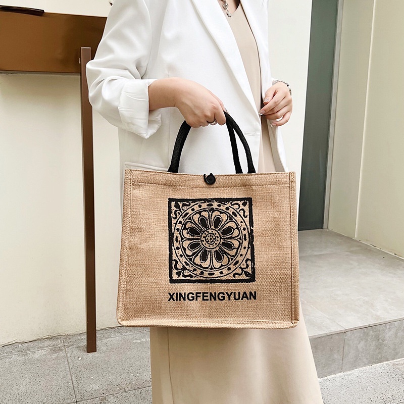 Túi Xách Vải Canvas In Họa Tiết Xinh Xắn Cho Nữ