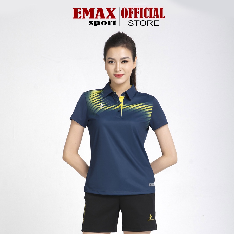 Áo Tennis Cổ Bẻ Nữ Donexpro Vải Thun Mè Caro Thoáng Khí, Thoát Hơi Nhanh, Không Bám Bụi AC - 3640