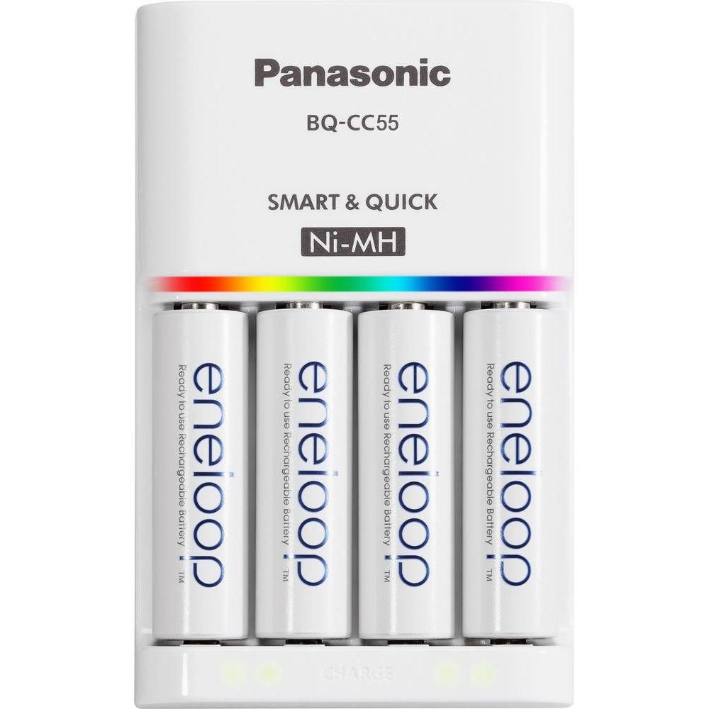 Bộ sạc pin Panasonic Eneloop nhanh , tự ngắt BQ-CC55 tặng kèm 4 pin sạc Eneloop 2000mah