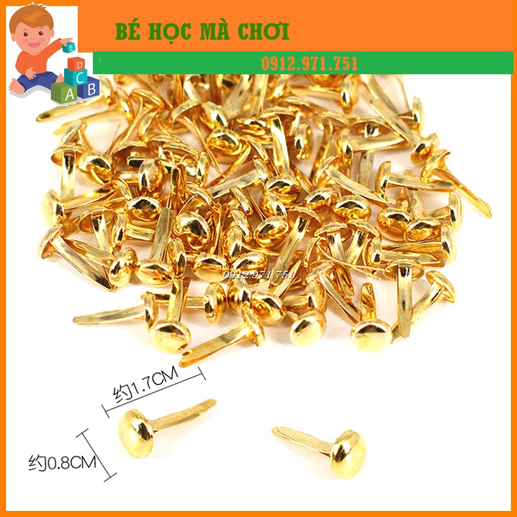 Set 100 đinh cánh phượng/ đinh ghim 2 chân làm học liệu, con rối