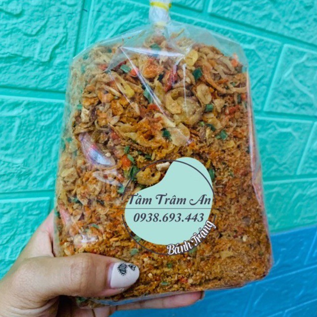 500g Muối tép, hành phi, hành lá