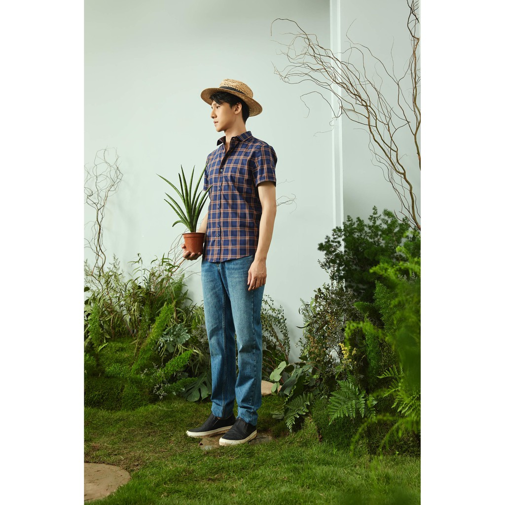 Áo sơ mi kẻ tay ngắn nam IVY moda MS 16E2901 | BigBuy360 - bigbuy360.vn