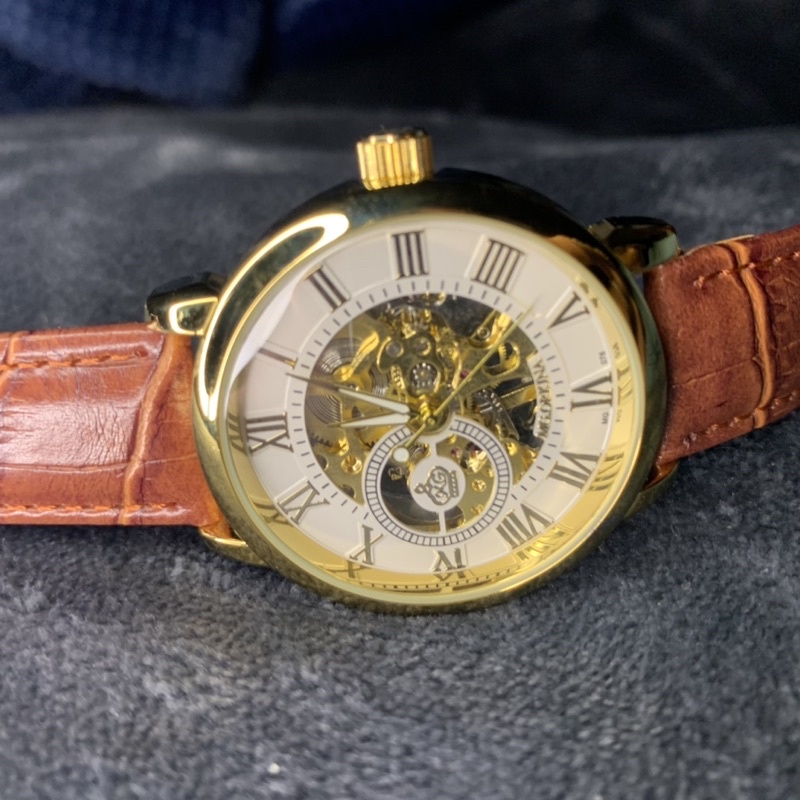 Đồng hồ nam lộ máy Mgorkin dạ quang chống nước mặt kính saphire đồng hồ cơ dây da cá sấu thời trang trẻ trung nam tính | BigBuy360 - bigbuy360.vn