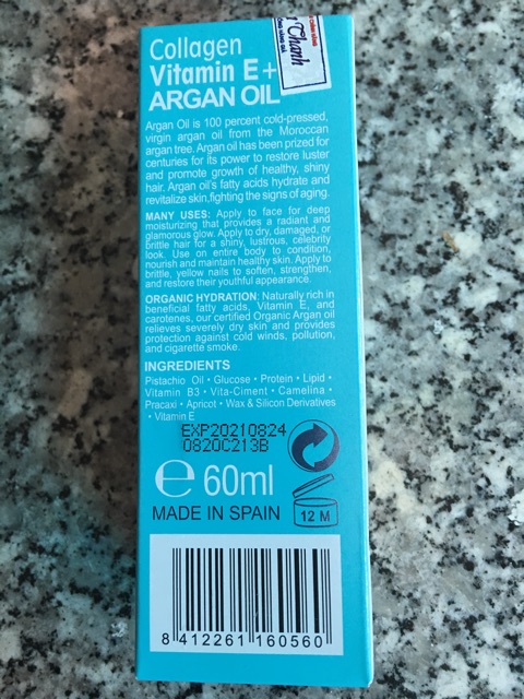 Tinh dầu dưỡng tóc Argan Oil Vatina 60ml