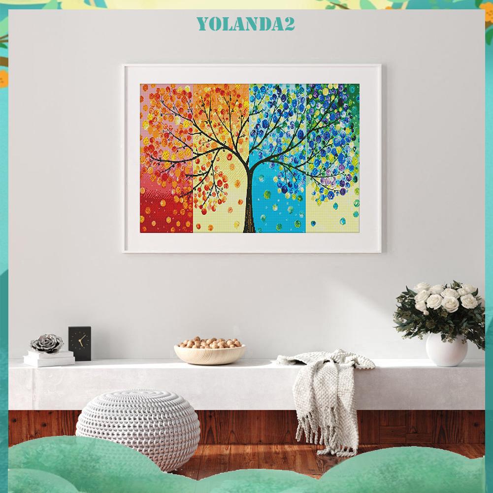 Toàn Bộ Bộ Tranh Thêu Chữ Thập Tự Làm 14CT Hình Cây May Mắn