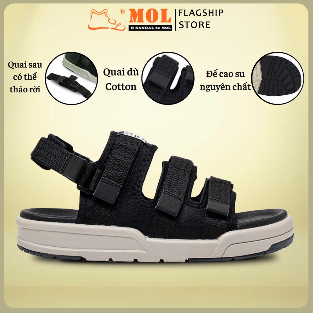 Giày Sandal Vento Unisex Nam Nữ 3 Quai Ngang Êm Bền Phù Hợp Đi Học Đi Làm Đi Du Lịch Màu Đen Xám Mã NV1001