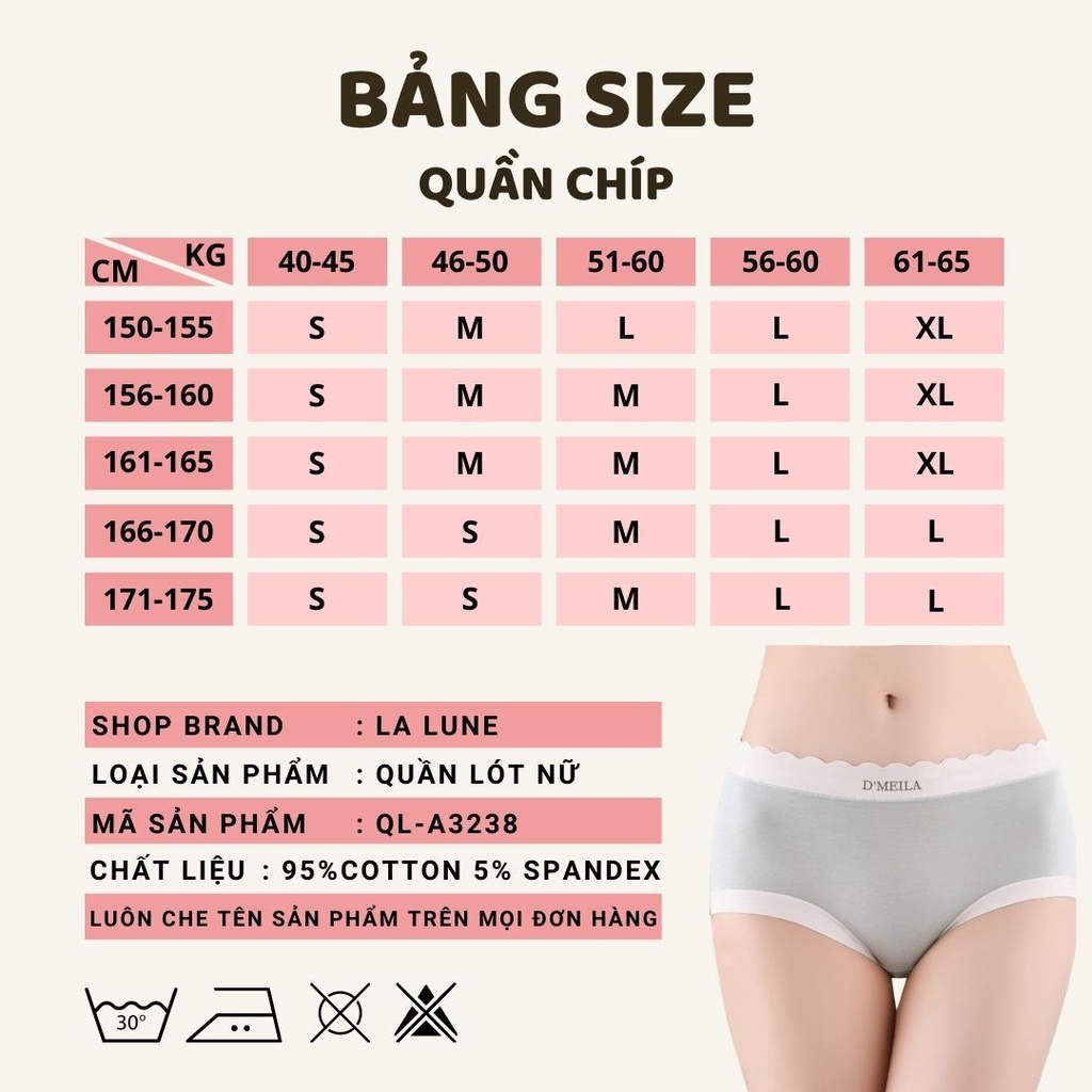 Quần lót nữ sexy cotton viền ren BRALUNE , quần chíp nữ lọt khe gân tăm kháng khuẩn mã 513