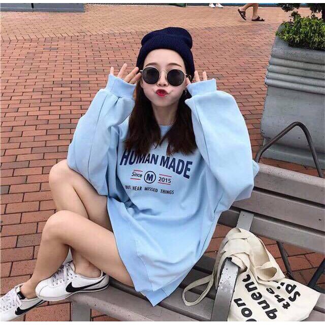 Áo nỉ dài tay sweater HUMAN MADE Nam Nữ Form áo rộng rãi từ 40-75kg Oversize UNISEX | BigBuy360 - bigbuy360.vn