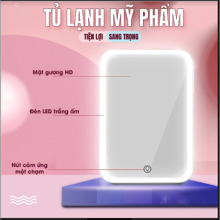 Tủ lạnh mini mặt gương đựng mỹ phẩm dung tích 8 Lít Chuyên Dụng