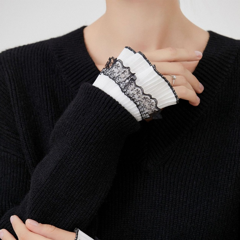 Ống tay áo xếp ly màu sắc retro