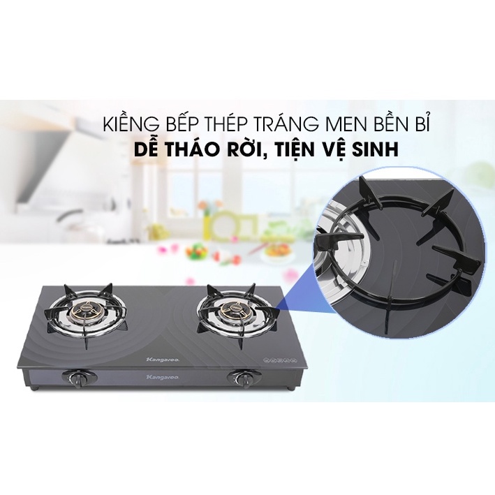 Bếp ga đôi Kangaroo KG519M Chính hãng trưng bày+Tặng dây gas-bếp nấu tiết kiệm gas