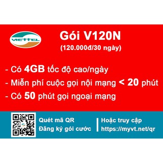 Sim Viettel V120 + 1 tháng sử dụng giá rẻ