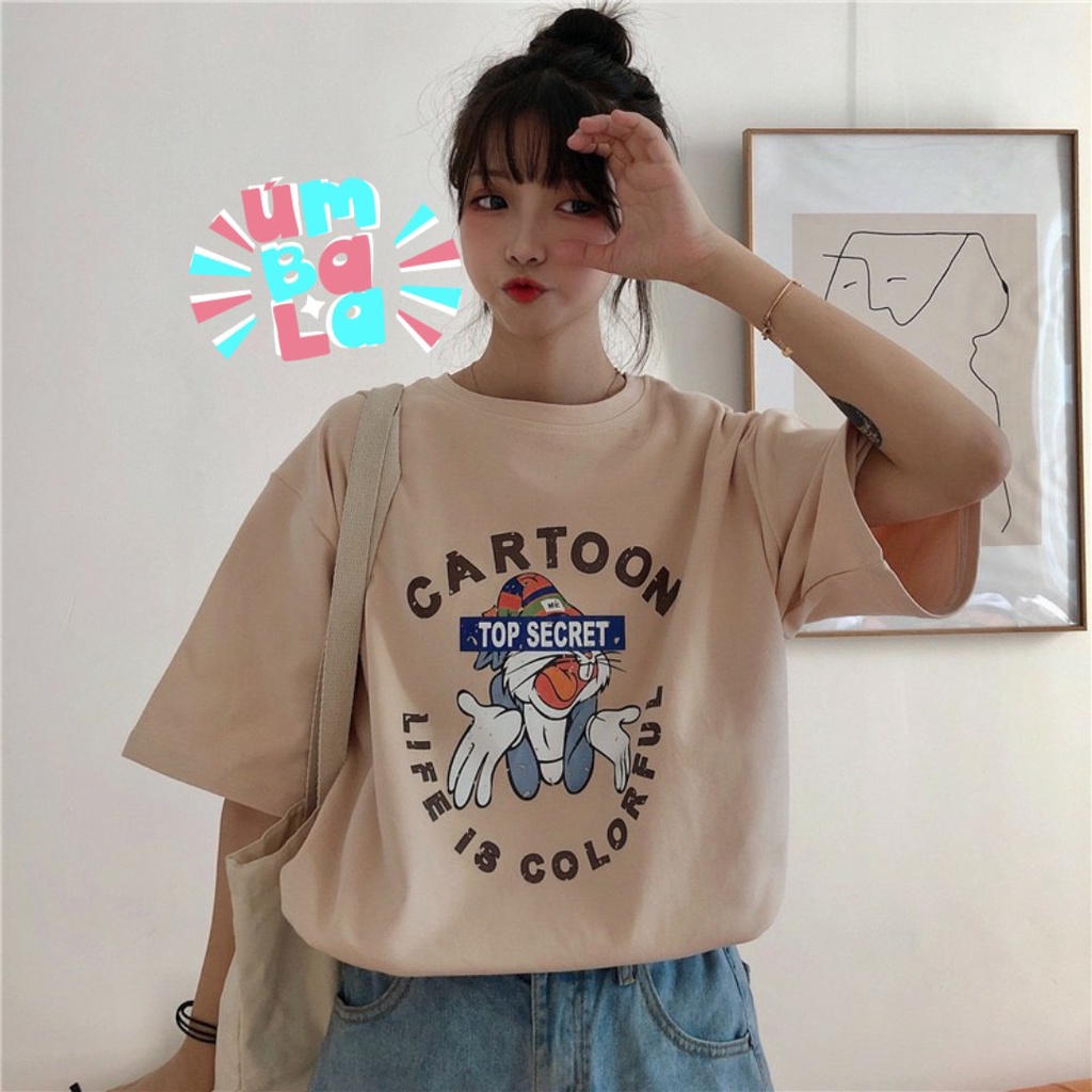 [SIÊU PHẨM HÀNG HÈ, KÈM QUÀ XINH] ÁO THUN, ÁO PHÔNG NAM NỮ CARTOON TAY LỠ FORM RỘNG 2 MÀU TRẮNG BE SIÊU IÊU TEENS FASHIO