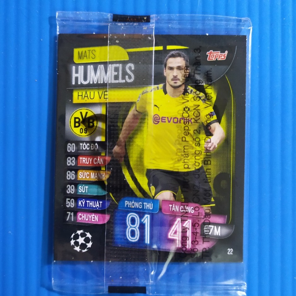 [Một Thẻ ] [No.21-&gt;40 mùa 19-20] Thẻ cầu thủ bóng đá Poca Match Attax 2020