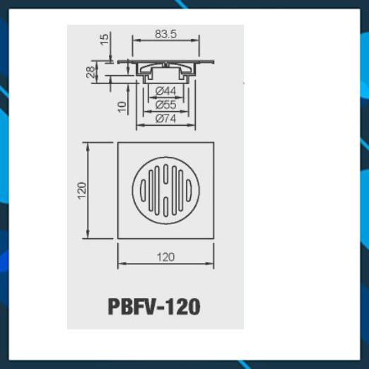 Phễu Thoát  Sàn Inax PBFV-120 12x12cm,  chính hãng