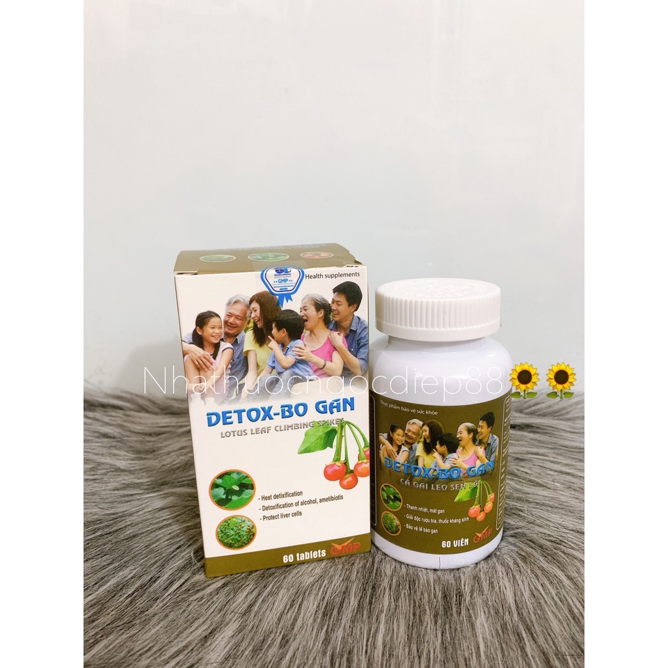 Viên uống giải độc gan Detox Bổ Gan thanh nhiệt mát gan, tăng cường chức năng gan (Lọ 60 viên )