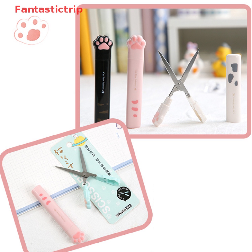 Kéo Cầm Tay Mini Bằng Thép Không Gỉ Hình Chân Mèo Dễ Thương