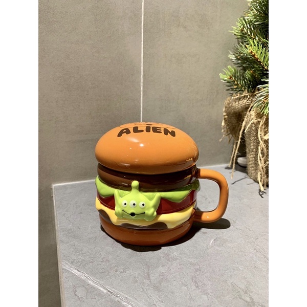 Cốc Ly Hình Hamburger Bằng Gốm Sứ Chịu Nhiệt 300ml , Cốc Decor Hình Hamburger ALIEN, tặng Valentine sinh nhật