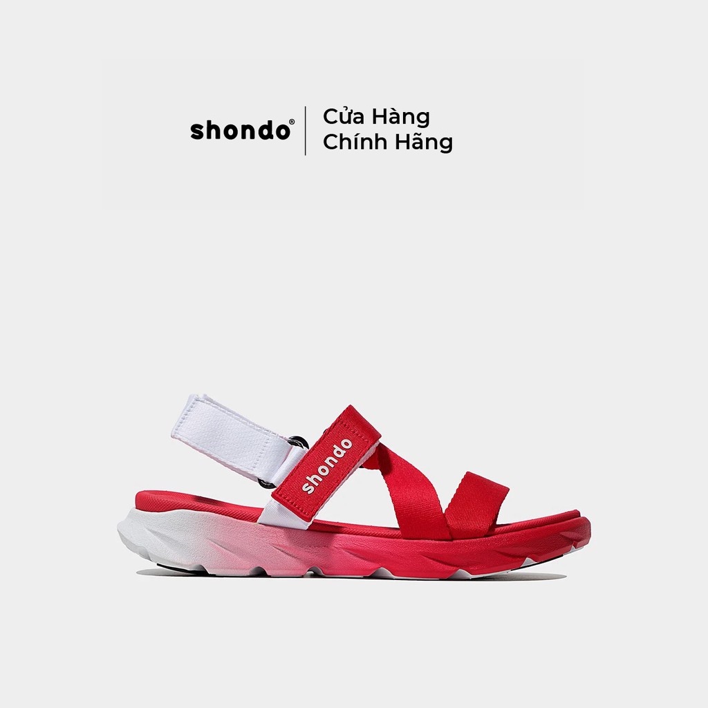 Giày sandal Shondo F6 sport ombre đế đỏ trắng F6S0660