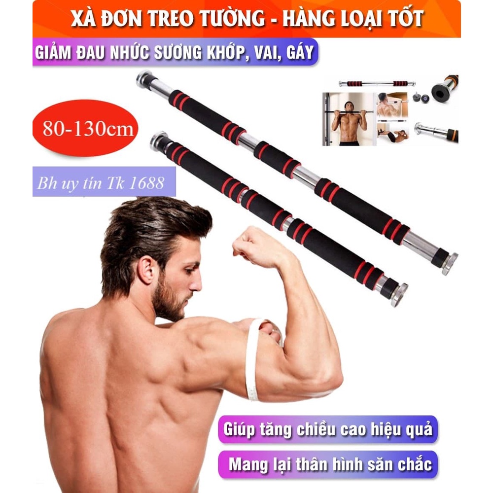Xà Đơn Gắn Cửa, Xà Đơn Gắn Tường 80 -130cm.