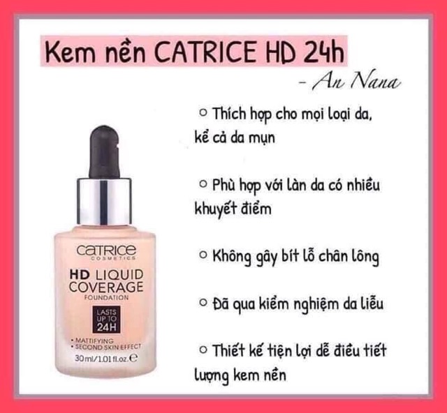 Kem nền catrice hd 24h