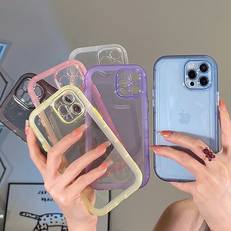 Ốp Điện Thoại Mềm Màu Kẹo Hình Trái Tim Dễ Thương Chống Sốc Cho iPhone X XR XS 11 12 13 Pro Max 7/8 SE2020 7 Plus/8 Plus