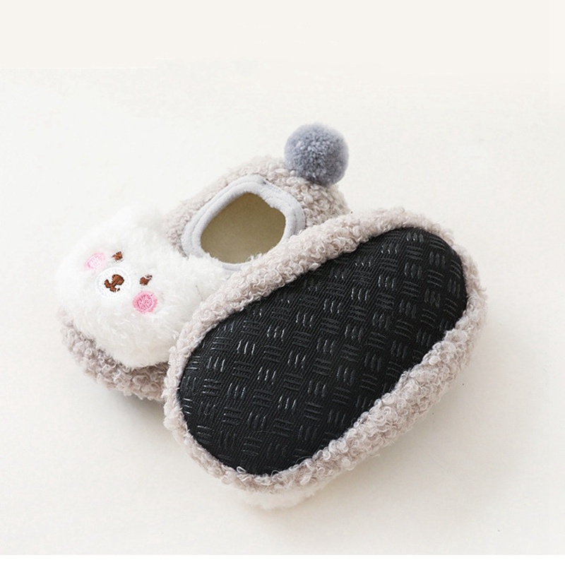 Giày Bông Mềm Chống Trượt Hình Gấu Dễ Thương Cho Bé Trai Và Gái 1-2 Tuổi