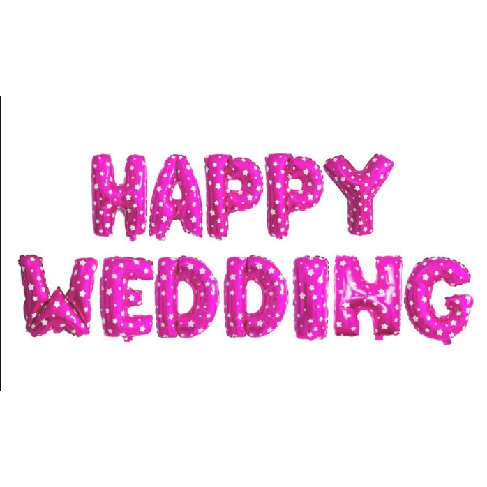 Bộ bóng chữ HAPPY WEDDING trang trí tiệc cưới, phòng tân hôn tại nhà siêu rẻ