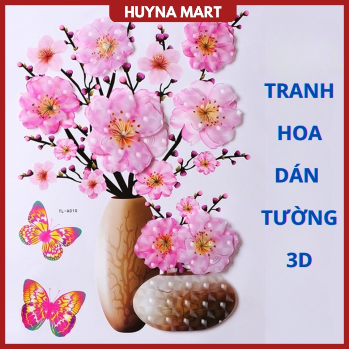 Tranh Dán Tường 3D Hoa Nổi Trang Trí Phòng Khách Room Decor NC15