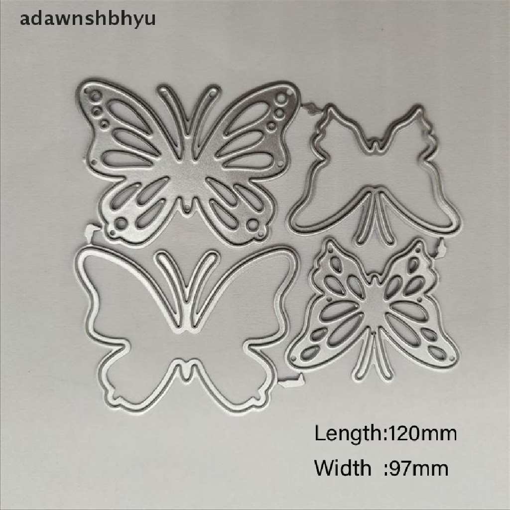 Bộ 4 Khuôn Cắt Thẻ Trang Trí Hình Bướm Bằng Kim Loại