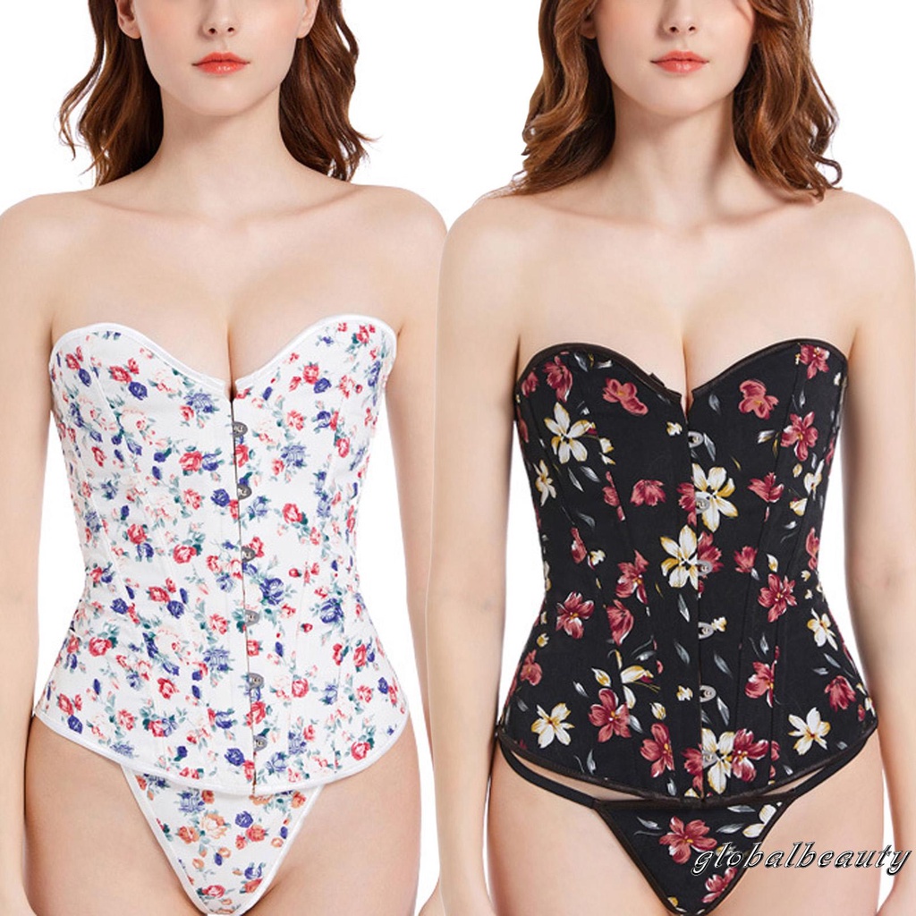 Áo corset không dây dạng ống cài khóa lưng in hoa thời trang định hình cơ thể gợi cảm cho nữ | BigBuy360 - bigbuy360.vn
