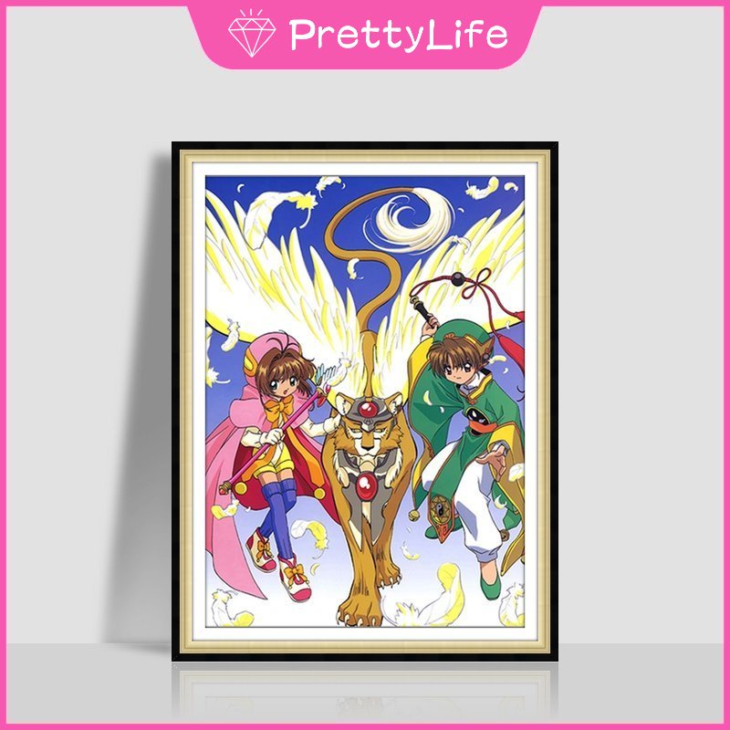 Bộ Tranh Đính Đá 5D Tự Làm 30x40cm Hình Nhân Vật Phim Hoạt Hình Sakura Trang Trí Nhà Cửa