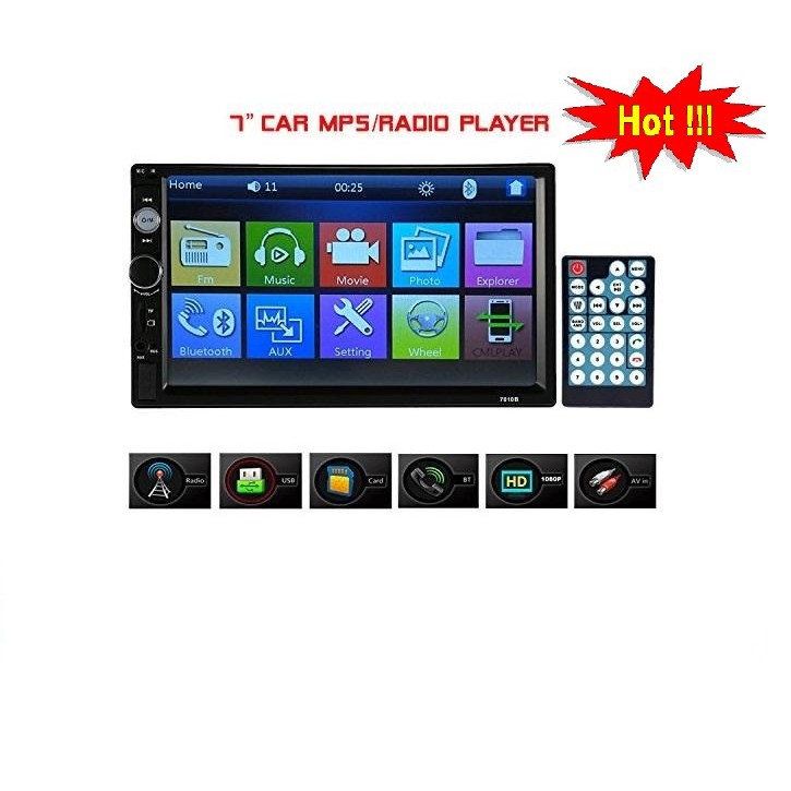 Màn hình cảm ứng ô tô 7 '' Xe hơi Bluetooth MP5 Máy nghe nhạc FM Android,IOS MirrorLink TẶNG MẶT DƯỠNG