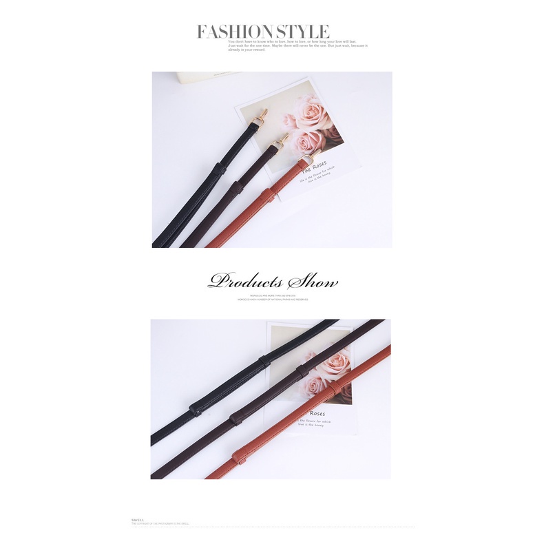 SmileFairyCC【COD &amp; Hàng Có Sẵn】Thắt Lưng Da Pu Khóa Hợp Kim Co Giãn Phong Cách Vintage