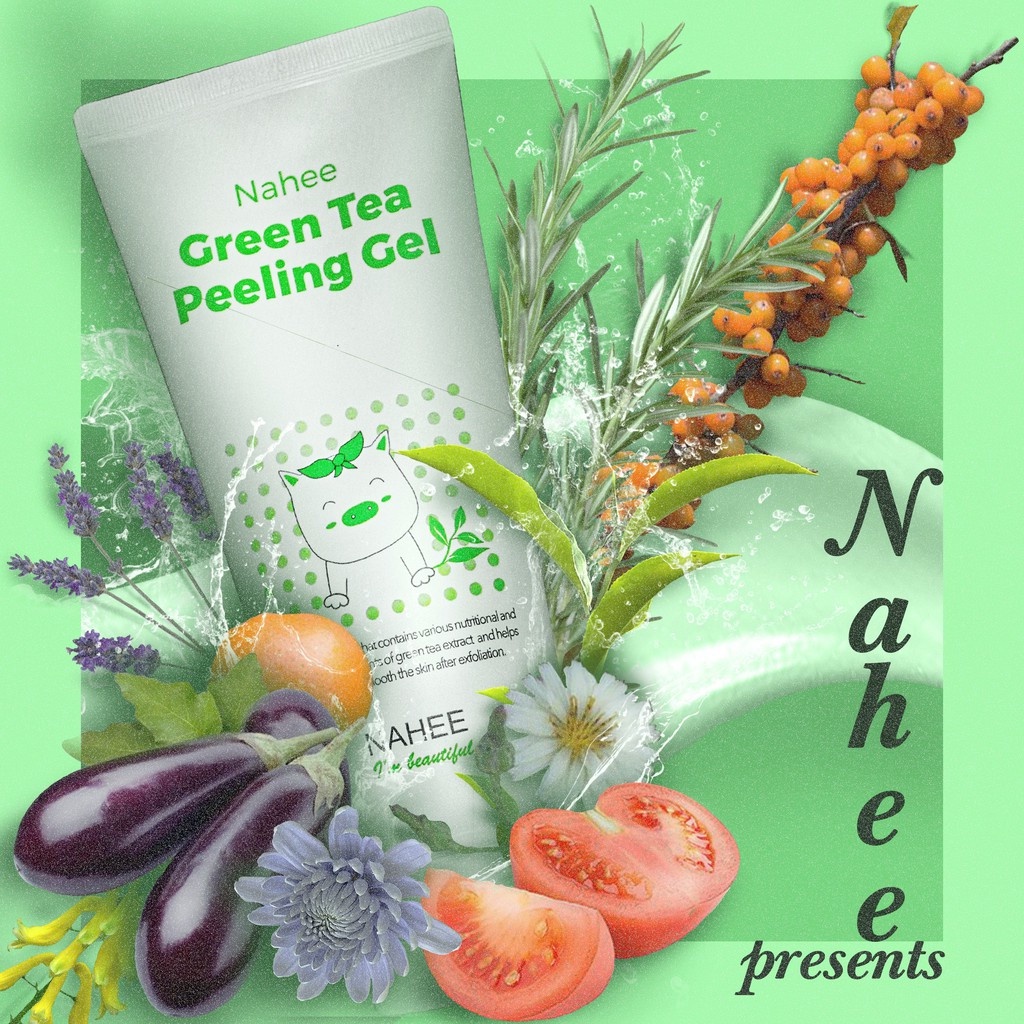 Tẩy da chết hỗ trợ giảm mụn chiết xuất trà xanh NAHEE Green Tea Peeling Gel fullsize 180g